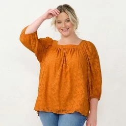 Plus Size LC Lauren Conrad Squareneck Peasant Top Amber Rose -LC Lauren Conrad Shop unnamed file 423