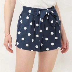 Women's LC Lauren Conrad Print Tie-Waist Shorts Navy Dots -LC Lauren Conrad Shop unnamed file 4234