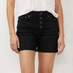 Petite LC Lauren Conrad Cuffed Jean Shorts Brigitte