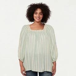 Plus Size LC Lauren Conrad Squareneck Peasant Top Amber Rose -LC Lauren Conrad Shop unnamed file 424