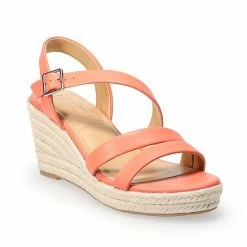 LC Lauren Conrad Spearmint Women's Espadrille Wedge Sandals Natural