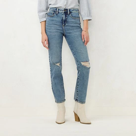 Women's LC Lauren Conrad Super High-Waisted Straight-Leg Jeans Glenn Wash 3 Women's LC Lauren Conrad Super High-Waisted Straight-Leg Jeans Glenn Wash - Image 3