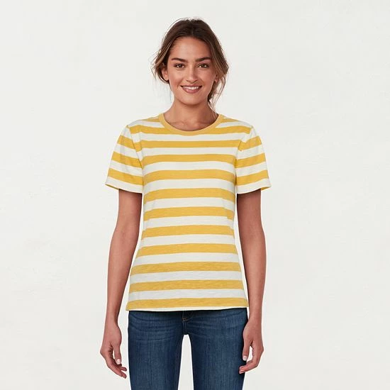 Petite LC Lauren Conrad Graphic Tee Yellow Stripe 4 Petite LC Lauren Conrad Graphic Tee Yellow Stripe - Image 4