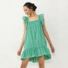 Women's LC Lauren Conrad Smocked Ruffle Sleeve Midi Dress