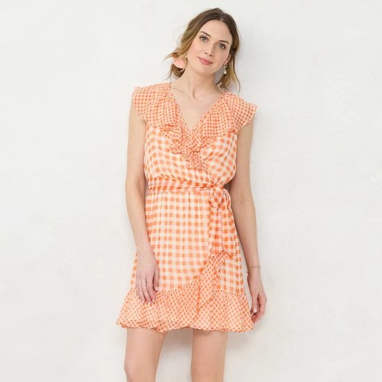 Women's LC Lauren Conrad Ruffle Wrap Dress Yellow Puff 3 Women's LC Lauren Conrad Ruffle Wrap Dress Yellow Puff - Image 3
