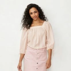 Petite LC Lauren Conrad Squareneck Peasant Top Kismet Blooms Teal -LC Lauren Conrad Shop unnamed file 4347