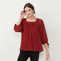 Petite LC Lauren Conrad Squareneck Peasant Top Kismet Blooms Teal -LC Lauren Conrad Shop unnamed file 4350