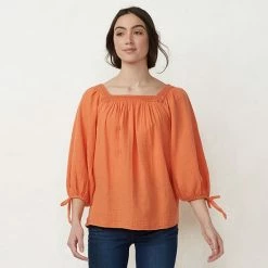 Petite LC Lauren Conrad Squareneck Peasant Top Kismet Blooms Teal -LC Lauren Conrad Shop unnamed file 4351