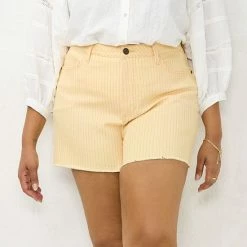 Plus Size LC Lauren Conrad High-Waisted Cut Off Shorts Ditzy Print