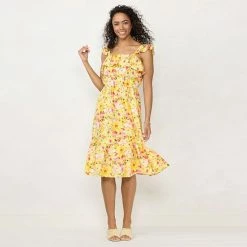 Women's LC Lauren Conrad Ruffle Midi Dress Yellow Blooms 8 Women's LC Lauren Conrad Ruffle Midi Dress Yellow Blooms -LC Lauren Conrad Shop unnamed file 4361