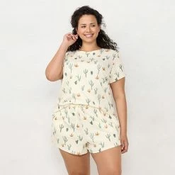 Plus Size LC Lauren Conrad Cotton Pajama Top & Pajama Shorts Sleep Set Pink Moon Phases -LC Lauren Conrad Shop unnamed file 4365