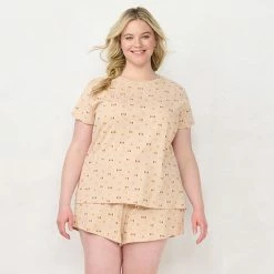 Plus Size LC Lauren Conrad Cotton Pajama Top & Pajama Shorts Sleep Set Pink Moon Phases -LC Lauren Conrad Shop unnamed file 4366