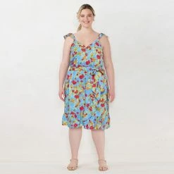 Plus Size LC Lauren Conrad Surplice Faux-Wrap Dress Teal Stripe -LC Lauren Conrad Shop unnamed file 4377