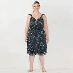Plus Size LC Lauren Conrad Surplice Faux-Wrap Dress Teal Stripe -LC Lauren Conrad Shop unnamed file 4379