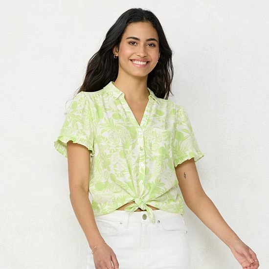 Women's LC Lauren Conrad Button-Front Curved Hem Top Blue Gingham Women's LC Lauren Conrad Button-Front Curved Hem Top Blue Gingham -LC Lauren Conrad Shop unnamed file 4402