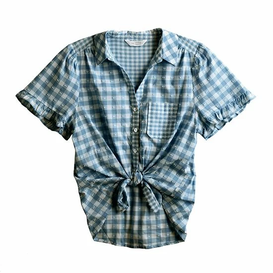 Women's LC Lauren Conrad Button-Front Curved Hem Top Blue Gingham Women's LC Lauren Conrad Button-Front Curved Hem Top Blue Gingham -LC Lauren Conrad Shop unnamed file 4404