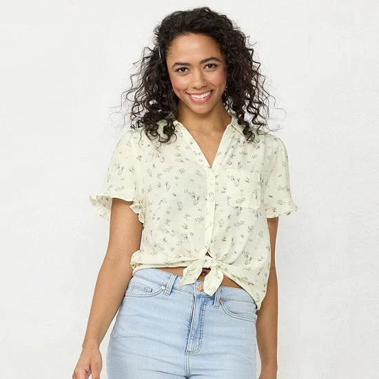 Women's LC Lauren Conrad Button-Front Curved Hem Top Blue Gingham Women's LC Lauren Conrad Button-Front Curved Hem Top Blue Gingham -LC Lauren Conrad Shop unnamed file 4408