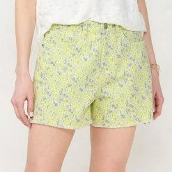 Women's LC Lauren Conrad High Rise Cut-Off Shorts Ditzy Print