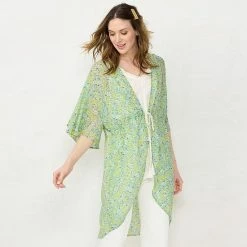 Women's LC Lauren Conrad Tapered Tie Front Kimono White -LC Lauren Conrad Shop unnamed file 4432