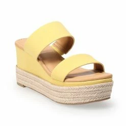 LC Lauren Conrad Mimosa 02 Women's Wedge Sandals Yellow