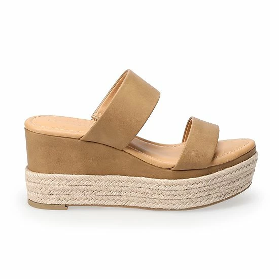 LC Lauren Conrad Mimosa 02 Women's Wedge Sandals Yellow 2 LC Lauren Conrad Mimosa 02 Women's Wedge Sandals Yellow - Image 2