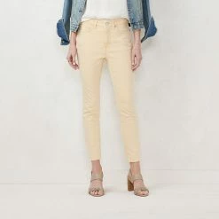 Women's LC Lauren Conrad Raw-Hem High-Waisted Skinny Ankle Jeans Bonita Peach