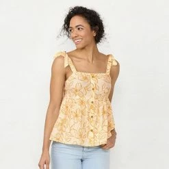 Women's LC Lauren Conrad Button-Front Tank Top Flower Outlines -LC Lauren Conrad Shop unnamed file 4464
