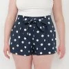 Plus Size LC Lauren Conrad Dot Tie-Waist Soft Shorts