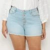 Plus Size LC Lauren Conrad High Rise Button Fly Cut-Off Jean Shorts