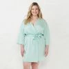 Plus Size LC Lauren Conrad Satin Wrap Robe Touch Of Blue