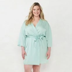 Plus Size LC Lauren Conrad Satin Wrap Robe Touch Of Blue 2 Plus Size LC Lauren Conrad Satin Wrap Robe Touch Of Blue -LC Lauren Conrad Shop unnamed file 4496