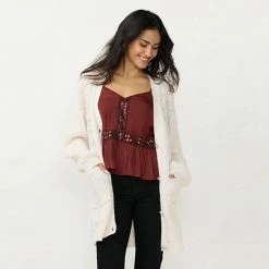 Women's LC Lauren Conrad Long Cardigan Sweater Bare Linen -LC Lauren Conrad Shop unnamed file 525