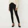 Petite LC Lauren Conrad High-Waisted Super Skinny Ponte Pants Black Ore
