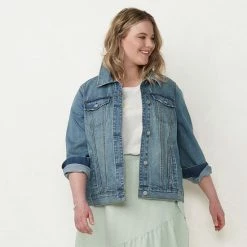 Plus Size LC Lauren Conrad Jean Jacket Blue Vintage Wash -LC Lauren Conrad Shop unnamed file 548