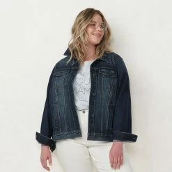 Plus Size LC Lauren Conrad Jean Jacket Blue Vintage Wash -LC Lauren Conrad Shop unnamed file 549