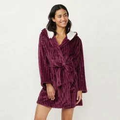 Women's LC Lauren Conrad Plush Hooded Wrap Robe Ivory -LC Lauren Conrad Shop unnamed file 556