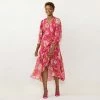 Women's LC Lauren Conrad High-Low Hem Faux-Wrap Maxi Dress Pink Pressed Peony