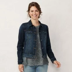 Women's LC Lauren Conrad Jean Jacket Blue Vintage Wash