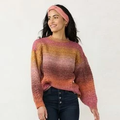Women's LC Lauren Conrad Cable-Knit Mockneck Sweater Cinnamon Rust -LC Lauren Conrad Shop unnamed file 59