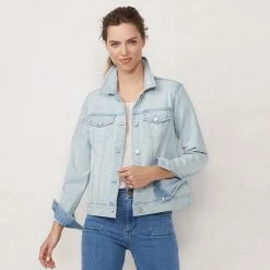 Women's LC Lauren Conrad Jean Jacket Blue Vintage Wash -LC Lauren Conrad Shop unnamed file 591