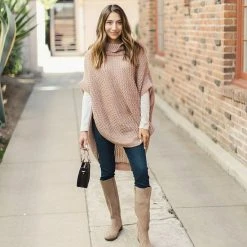 LC Lauren Conrad Slouchy Turtleneck Poncho Biking Red -LC Lauren Conrad Shop unnamed file 609