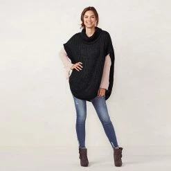 LC Lauren Conrad Slouchy Turtleneck Poncho Biking Red -LC Lauren Conrad Shop unnamed file 610