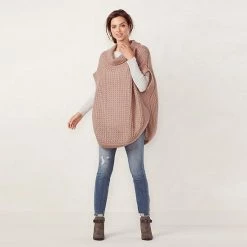 LC Lauren Conrad Slouchy Turtleneck Poncho Biking Red -LC Lauren Conrad Shop unnamed file 611