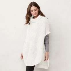 LC Lauren Conrad Slouchy Turtleneck Poncho Biking Red -LC Lauren Conrad Shop unnamed file 617