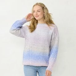 Women's LC Lauren Conrad Cable-Knit Mockneck Sweater Cinnamon Rust -LC Lauren Conrad Shop unnamed file 62