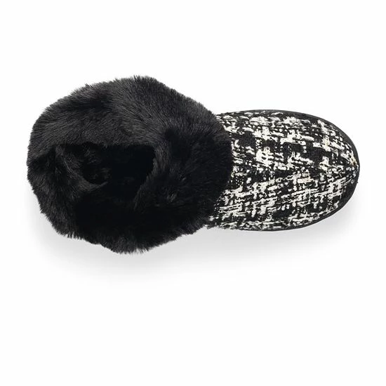 LC Lauren Conrad Tweed Collar Clog Slippers Black 5 LC Lauren Conrad Tweed Collar Clog Slippers Black - Image 5