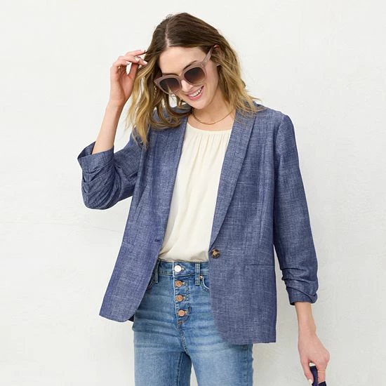 Women's LC Lauren Conrad Linen-Blend Blazer 1 Women's LC Lauren Conrad Linen-Blend Blazer