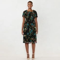 Women's LC Lauren Conrad Puff-Sleeve Smocked Midi Dress Copper Plaid -LC Lauren Conrad Shop unnamed file 690