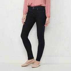 Petite LC Lauren Conrad Stretch Mid-Rise Super Skinny Jeans Ruth Wash