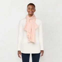 Women's LC Lauren Conrad Solid Oversized Wrap Scarf Peach Whip -LC Lauren Conrad Shop unnamed file 761